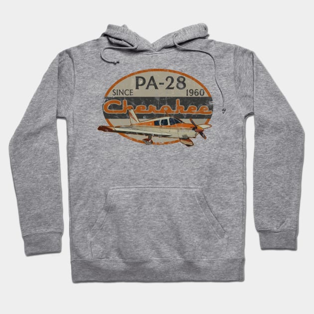 Piper Cherokee PA-28 Retro Vintage Design Hoodie by DesignedForFlight